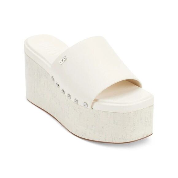 DKNY Women's Alvy Platform Slide, Beige Size 9 - Picture 1 of 5